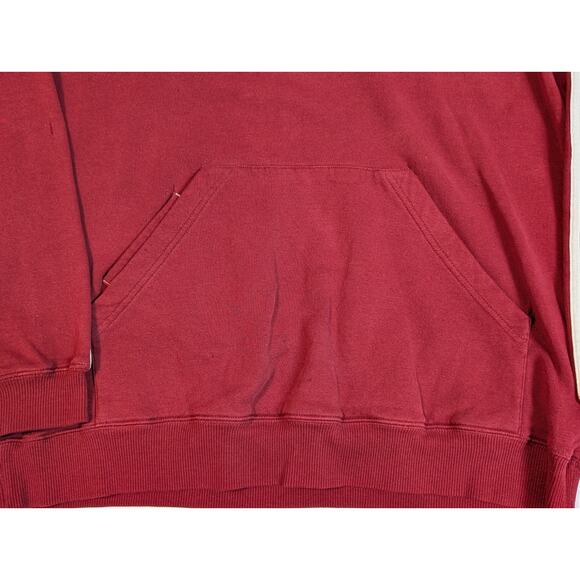 Vintage Y2K Adidas Men's2007 Burgundy 3 Stripe Pullover Hoodie XL 34-36 - Picture 7 of 10